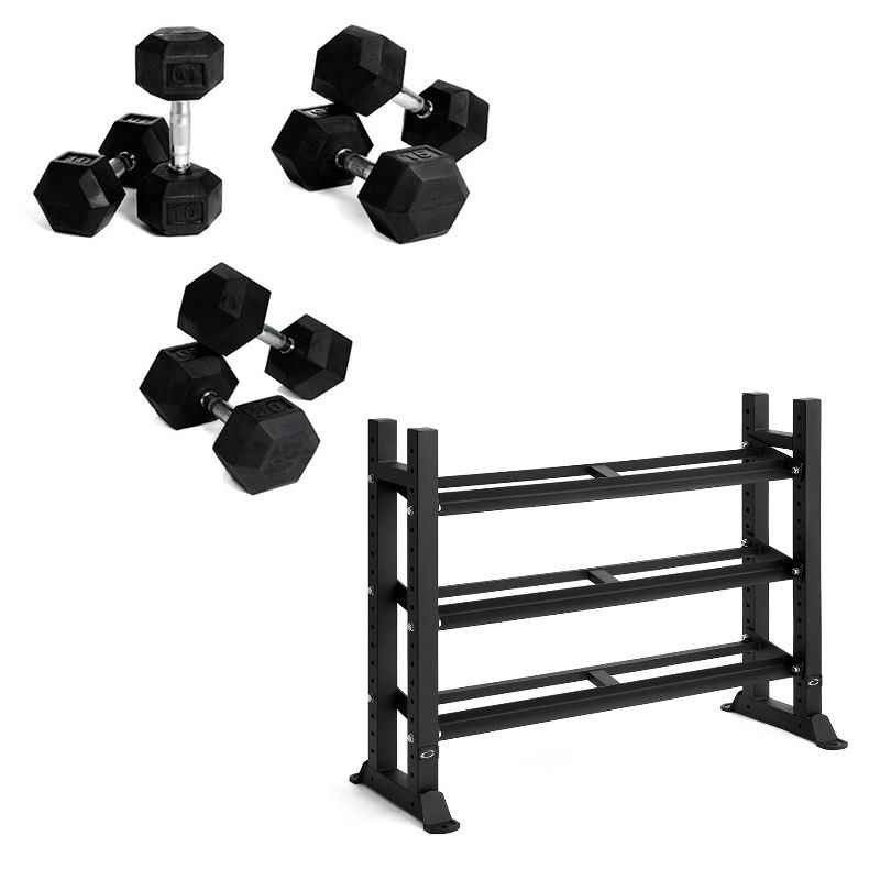 Hantelset med ställ 6-30 kg