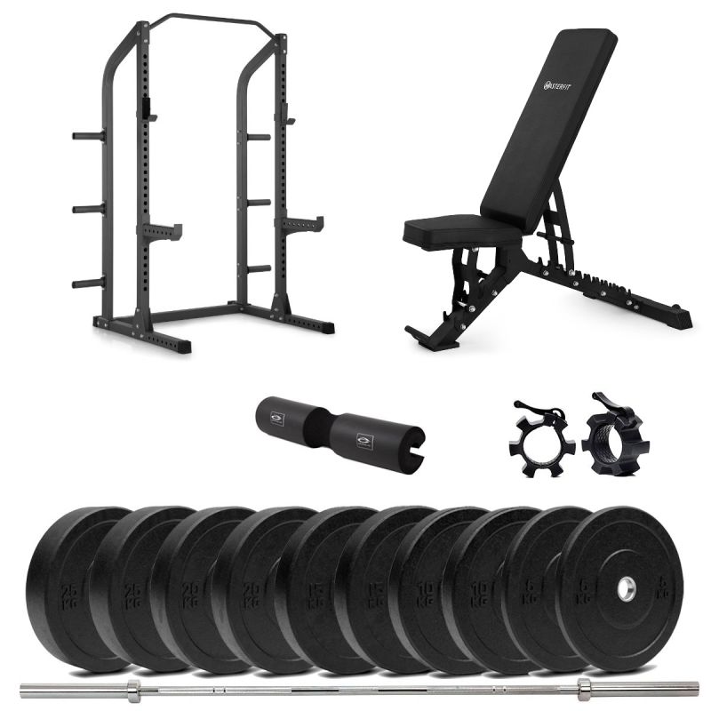 Masterfit - 300 Half Rack Bumper Styrkepaket – 120 kg