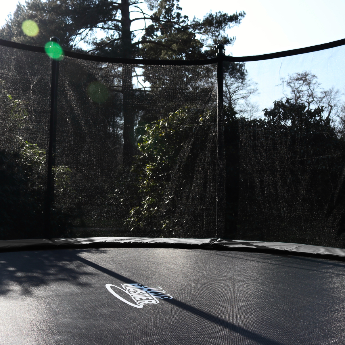 Flexi Studsmatta 4,3 m Grå – inkl. säkerhetsnät och stege