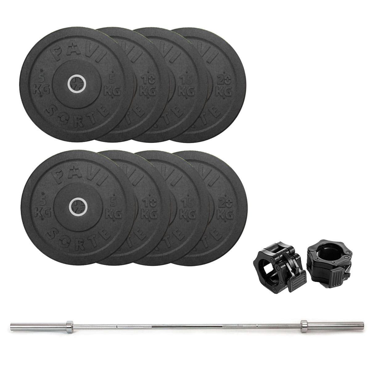 Bumper paket på 120 kg med skivstång