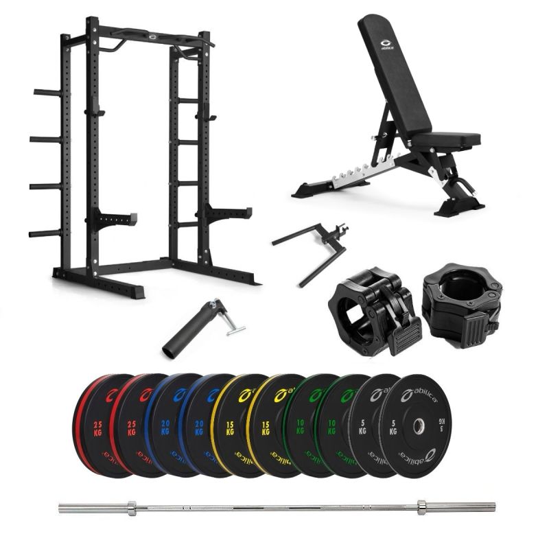 HR 500 Half Rack Bumper med bänk – 170 kg