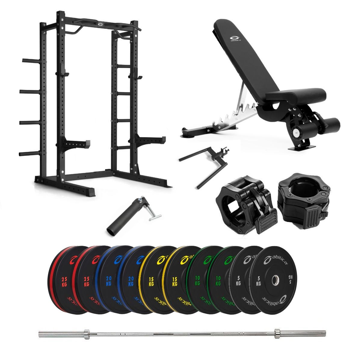 HR 500 Half Rack Bumper färger med bänk – 170 kg
