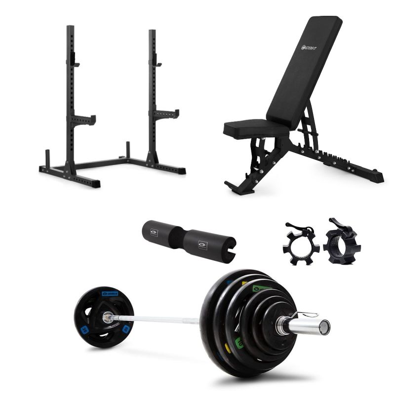 Masterfit – 200 Squat Rack Olympic Styrkepaket – 90 kg