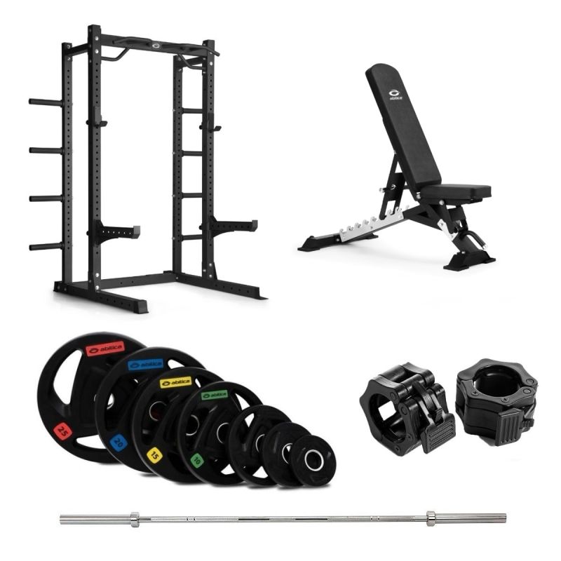Abilica - HR 500 Half Rack Olympic med bänk – 110 kg